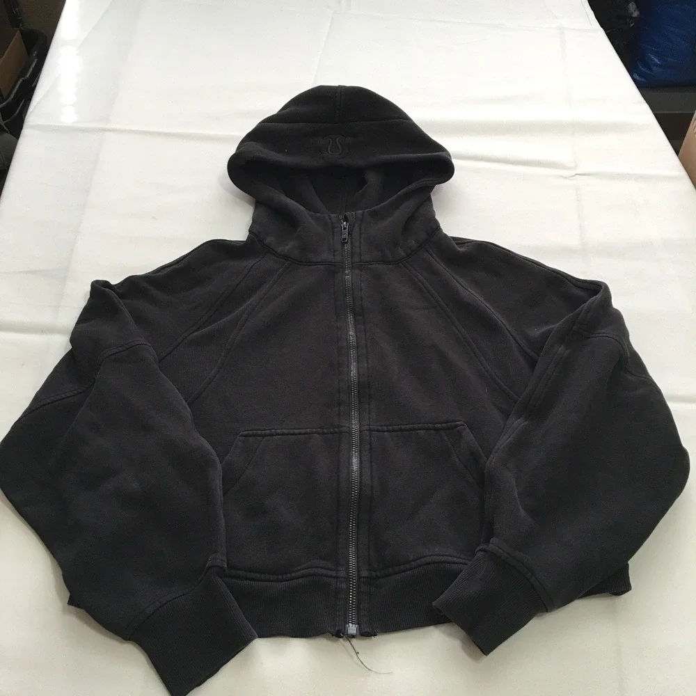 Lululemon Scuba Full Zip Hoodie Women XS/S Black Oversized Cropped